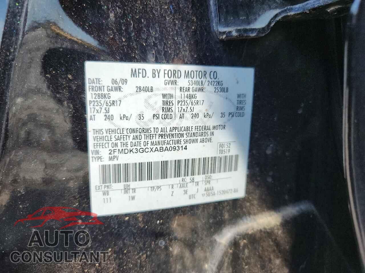 FORD EDGE 2010 - 2FMDK3GCXABA09314