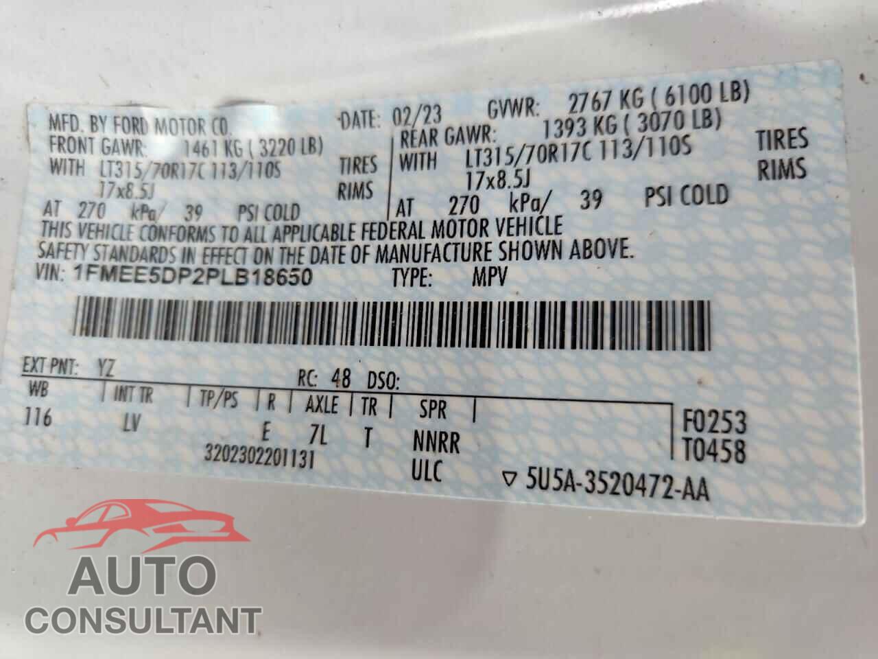 FORD BRONCO 2023 - 1FMEE5DP2PLB18650