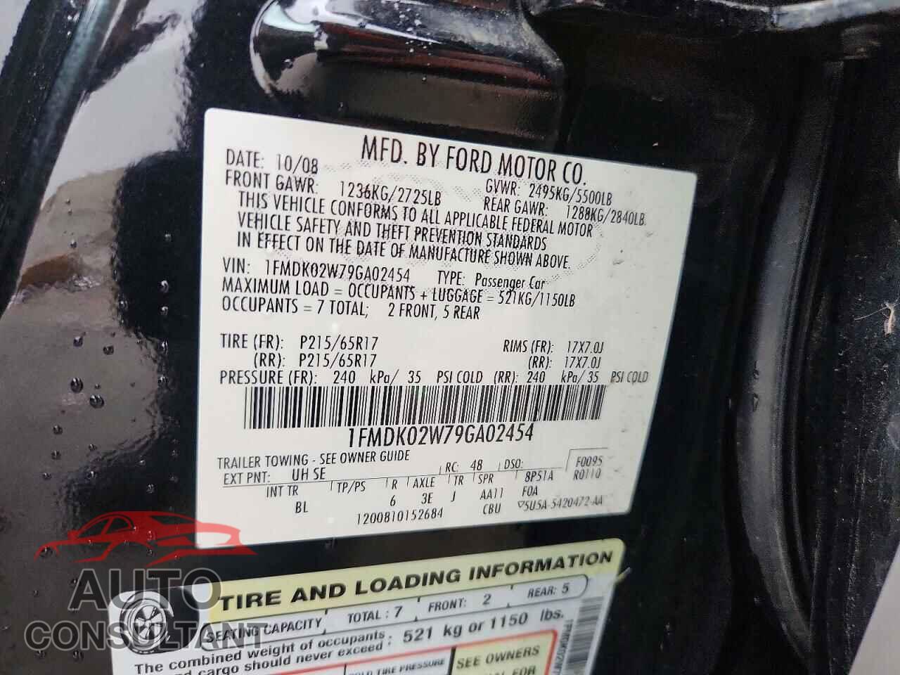 FORD TAURUS 2009 - 1FMDK02W79GA02454