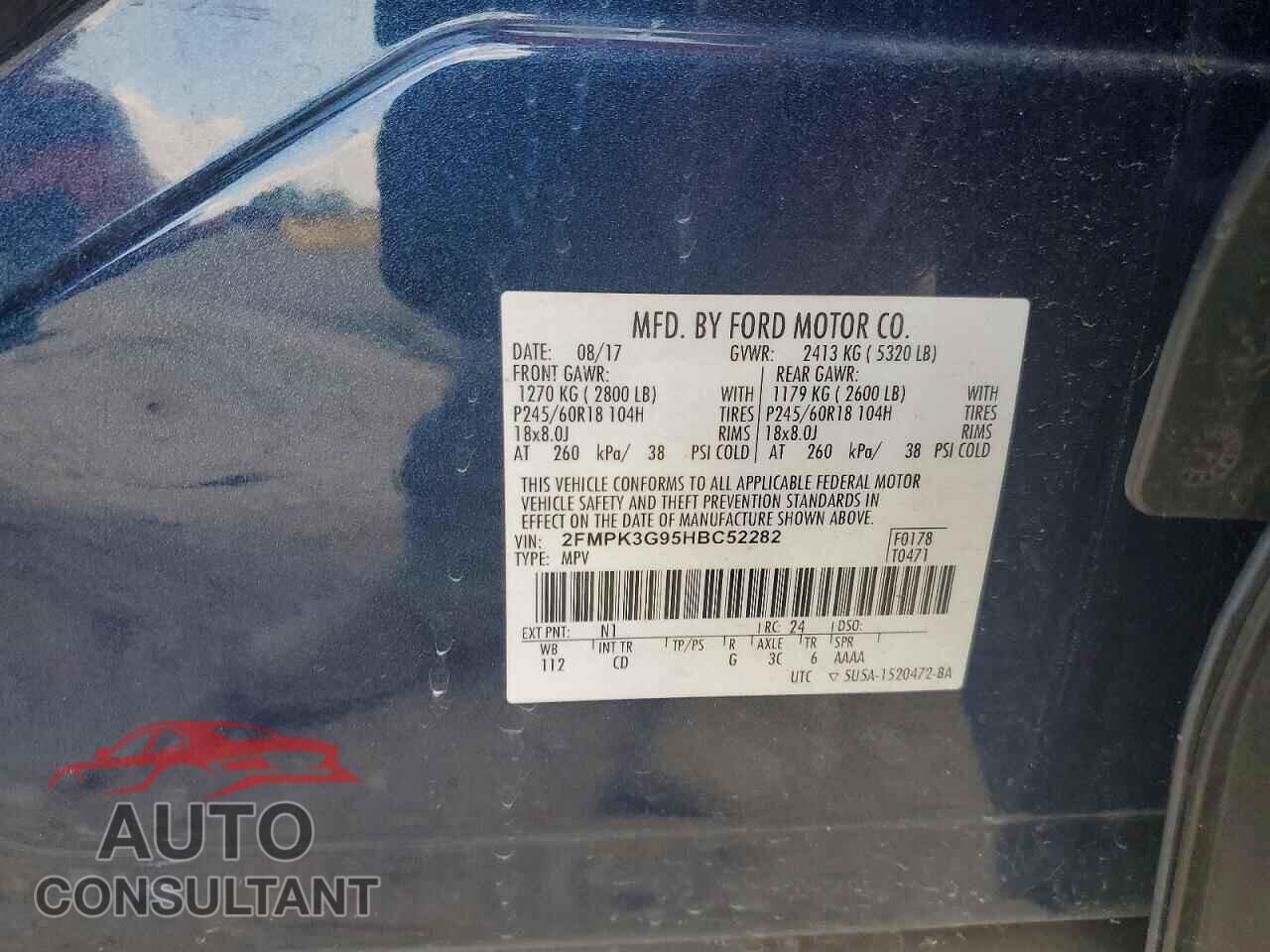 FORD EDGE 2017 - 2FMPK3G95HBC52282