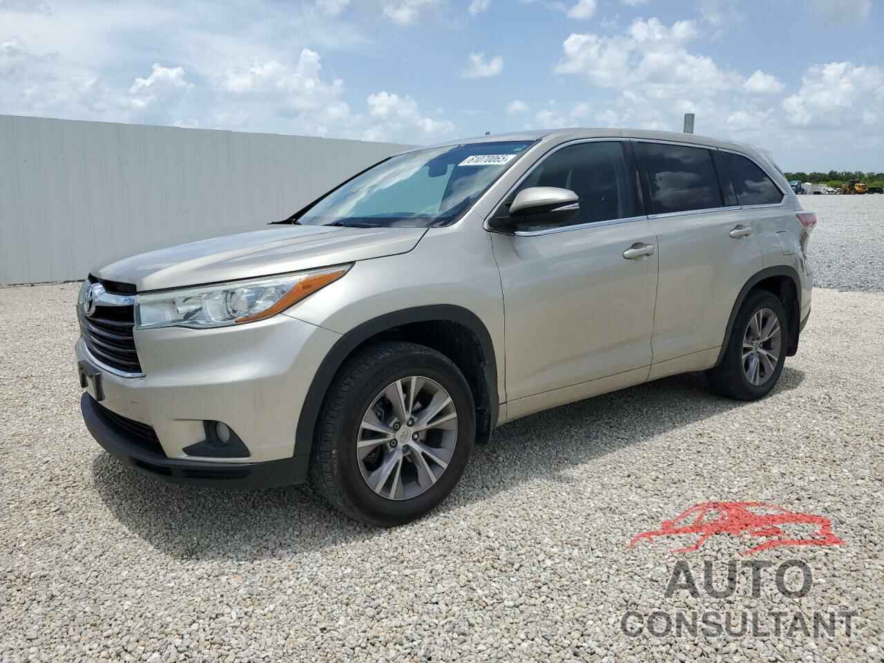 TOYOTA HIGHLANDER 2015 - 5TDBKRFH4FS085242