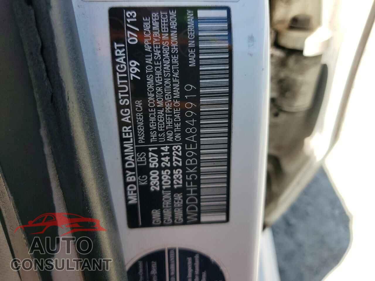 MERCEDES-BENZ E-CLASS 2014 - WDDHF5KB9EA849919