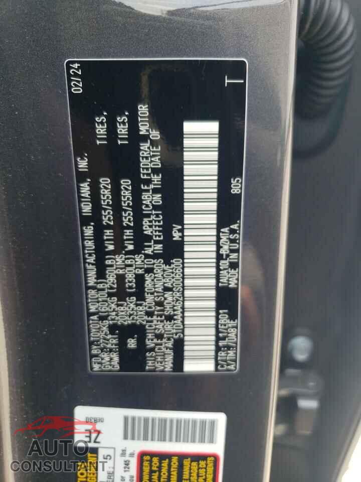 LEXUS TX 350 BAS 2024 - 5TDAAAA62RS006600