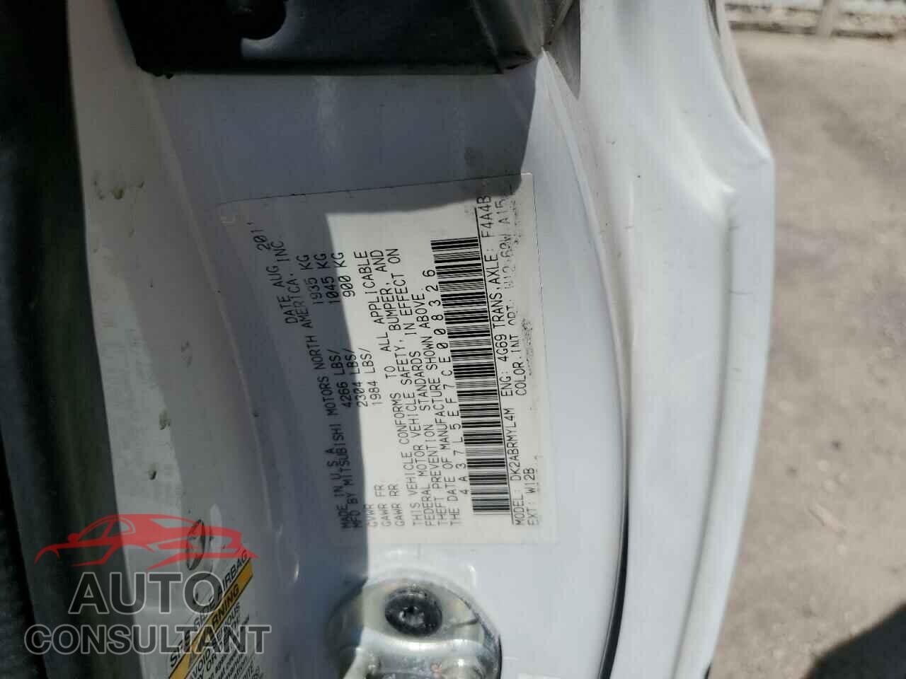 MITSUBISHI ECLIPSE 2012 - 4A37L5EF7CE008326