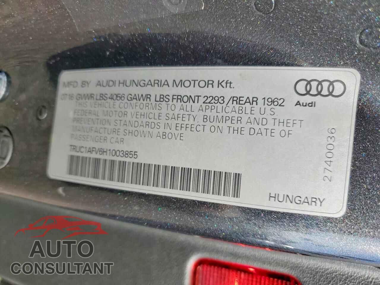 AUDI TTS 2017 - TRUC1AFV6H1003855