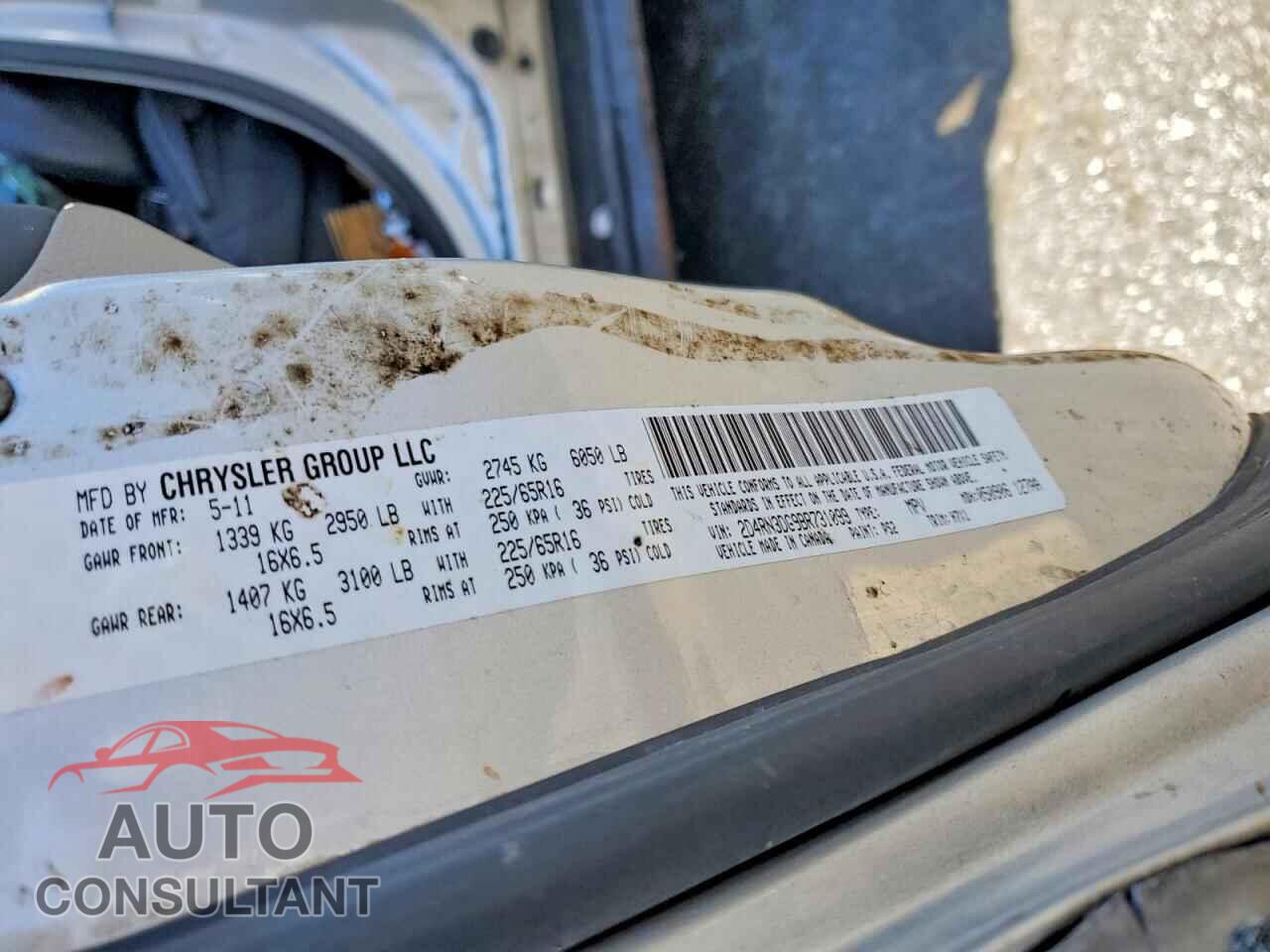 DODGE CARAVAN 2011 - 2D4RN3DG9BR731099