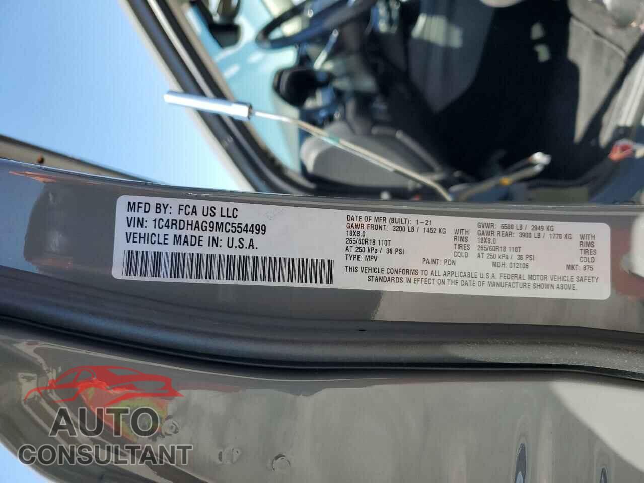 DODGE DURANGO 2021 - 1C4RDHAG9MC554499