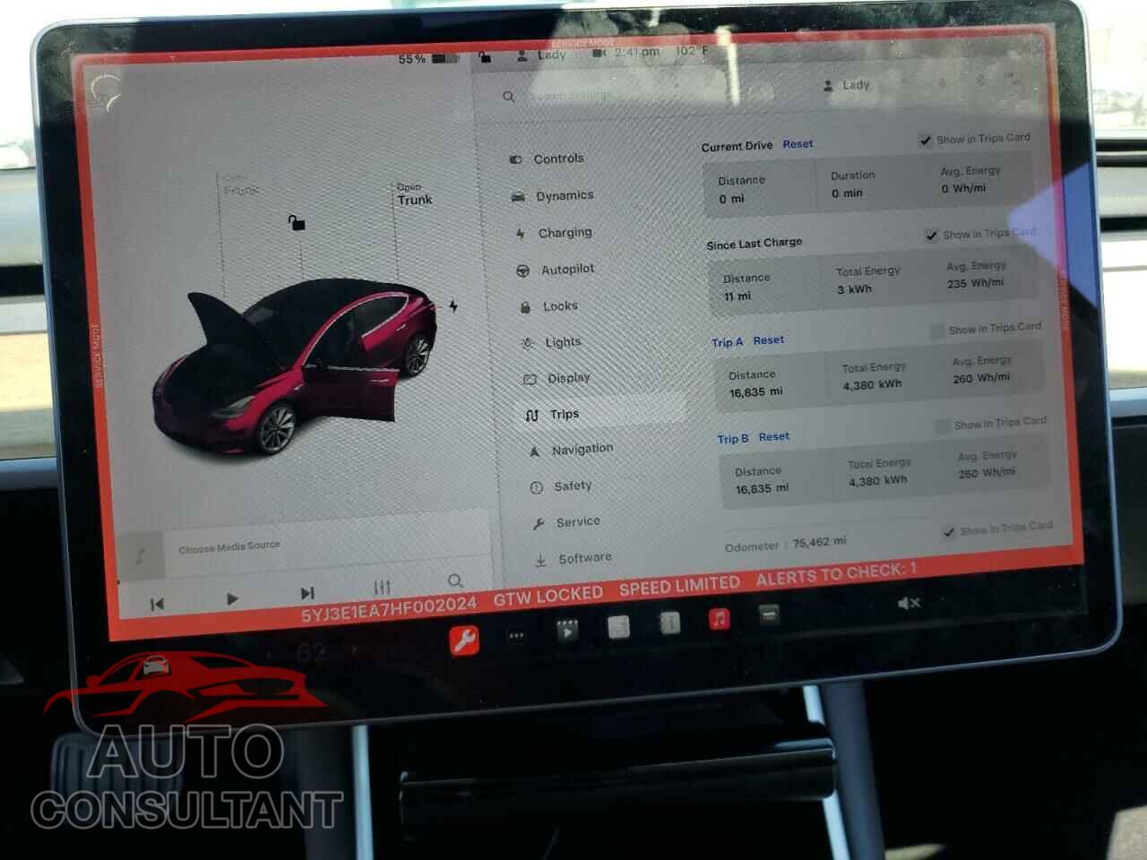 TESLA MODEL 3 2017 - 5YJ3E1EA7HF002024