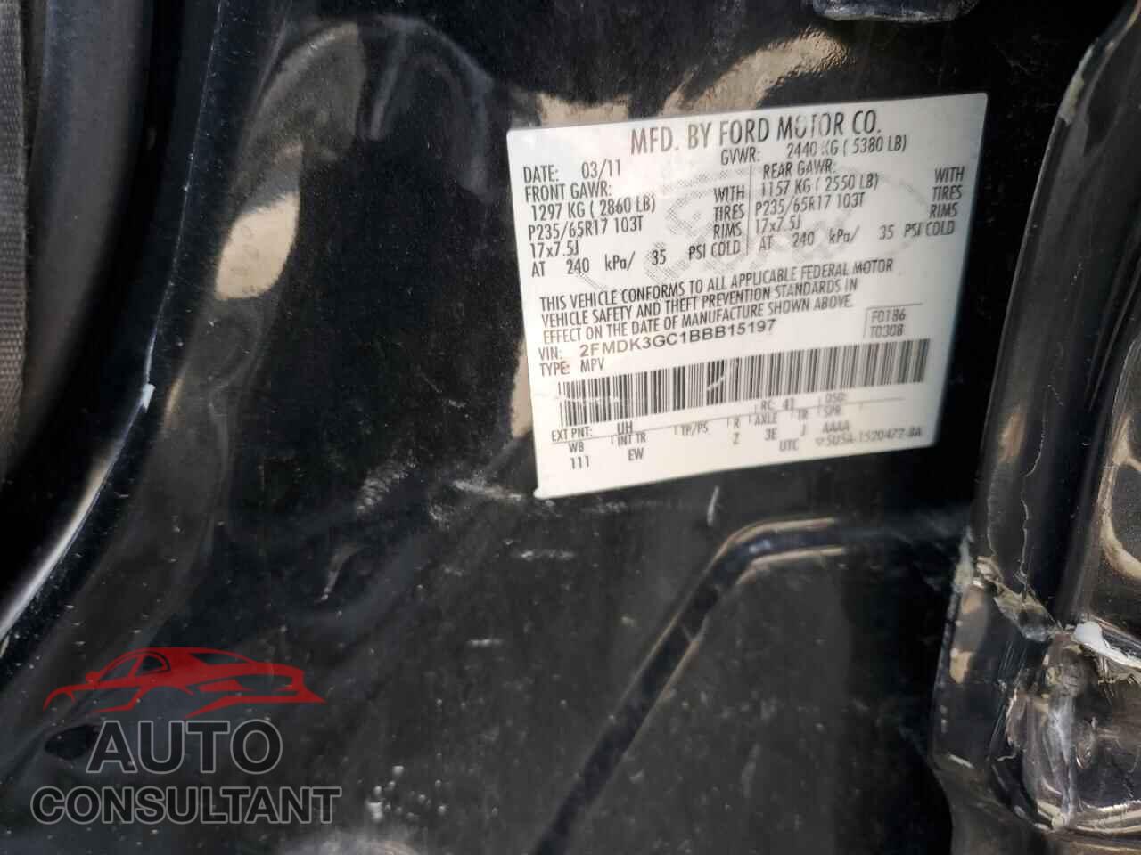 FORD EDGE 2011 - 2FMDK3GC1BBB15197