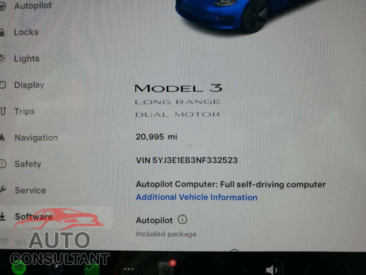 TESLA MODEL 3 2022 - 5YJ3E1EB3NF332523