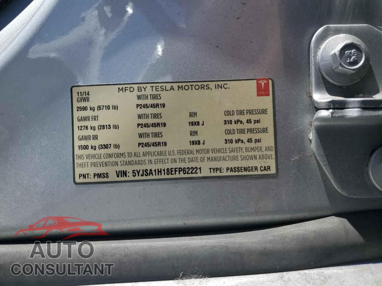 TESLA MODEL S 2014 - 5YJSA1H18EFP62221