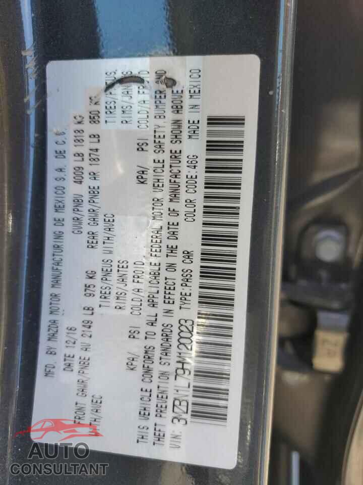 MAZDA 3 2017 - 3MZBN1L79HM120023