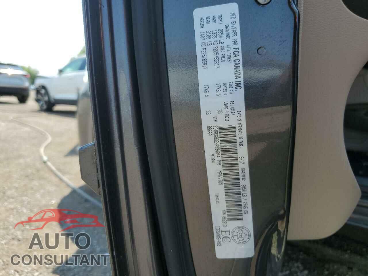 DODGE CARAVAN 2017 - 2C4RDGBG2HR834044