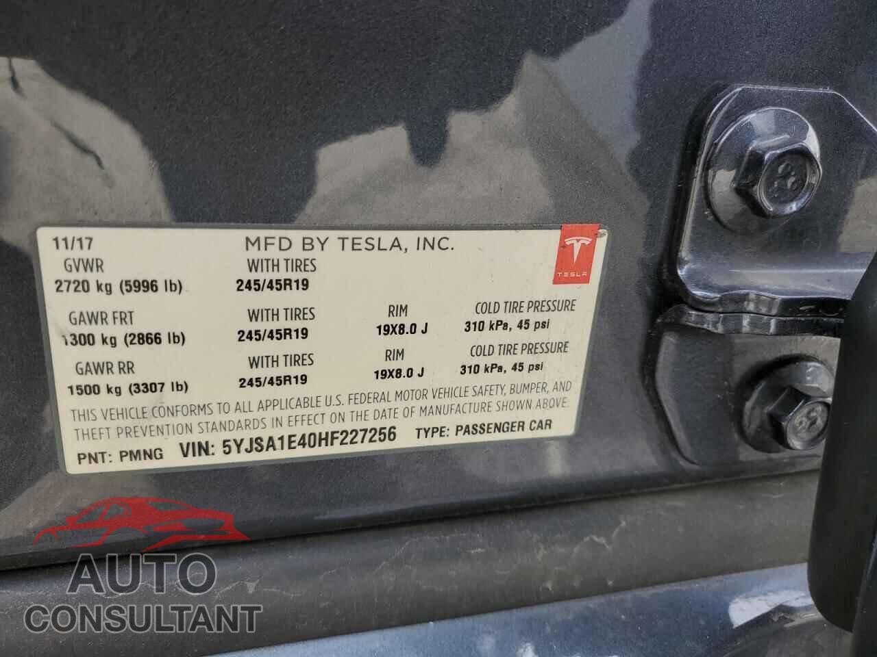 TESLA MODEL S 2017 - 5YJSA1E40HF227256