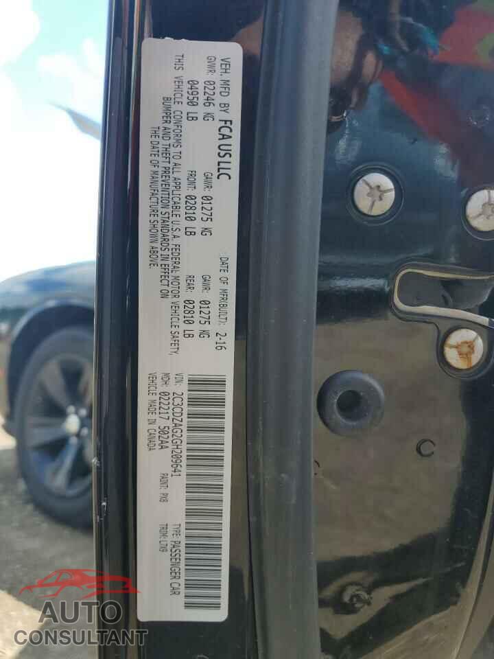 DODGE CHALLENGER 2016 - 2C3CDZAG2GH209641