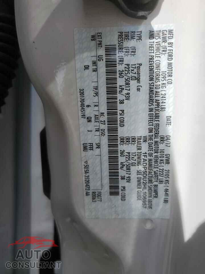 FORD CMAX 2017 - 1FADP5DU2HL106957