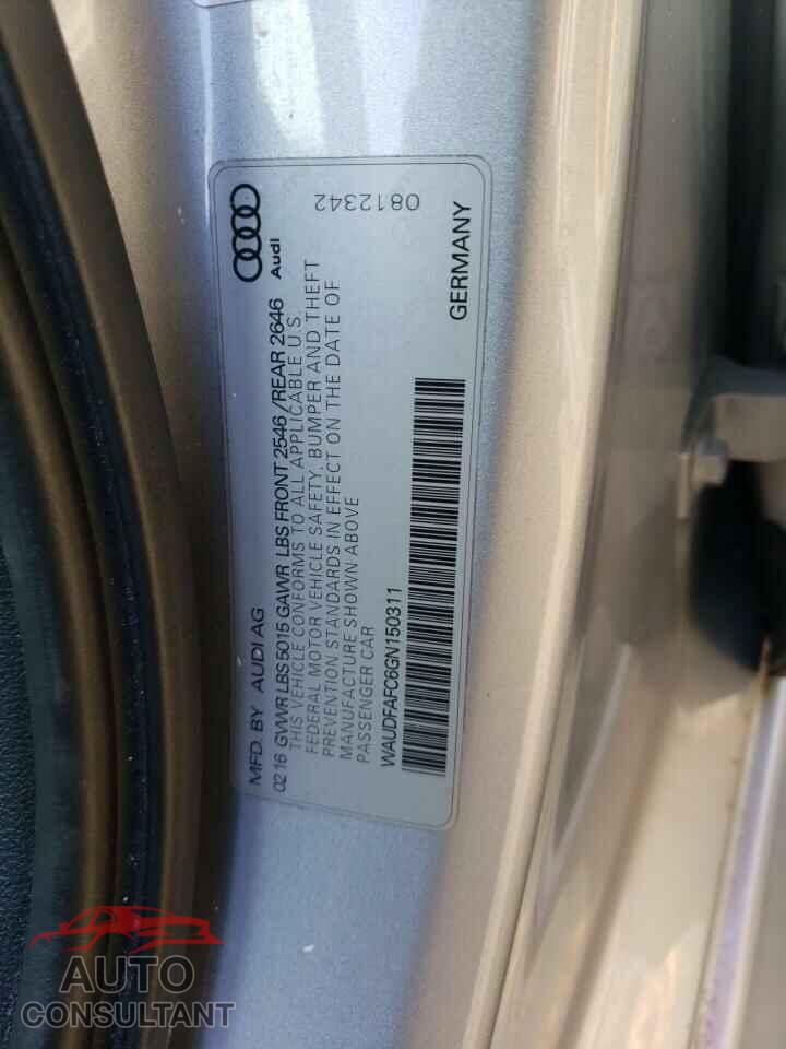 AUDI A6 2016 - WAUDFAFC6GN150311