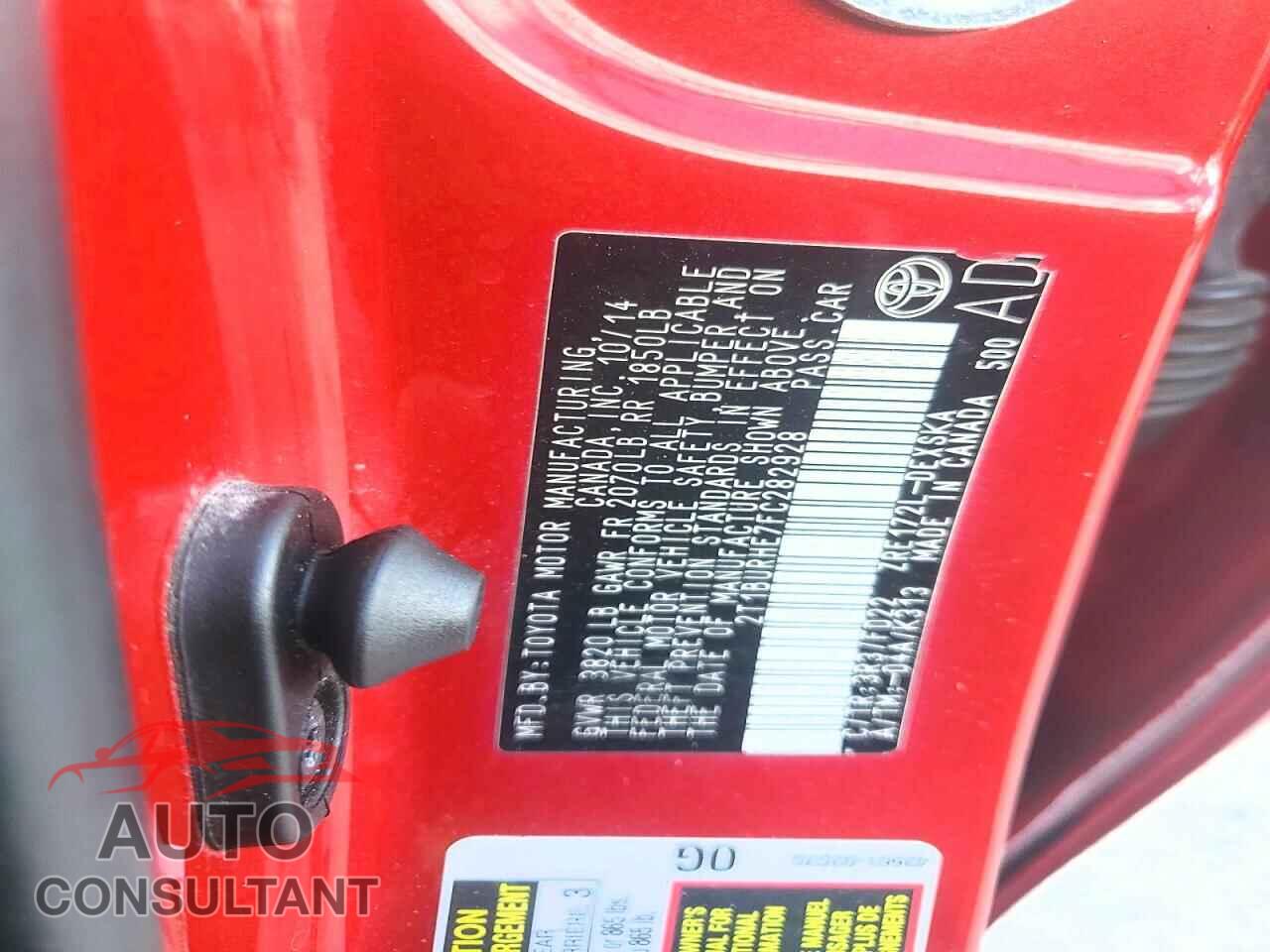 TOYOTA COROLLA 2015 - 2T1BURHE7FC282928