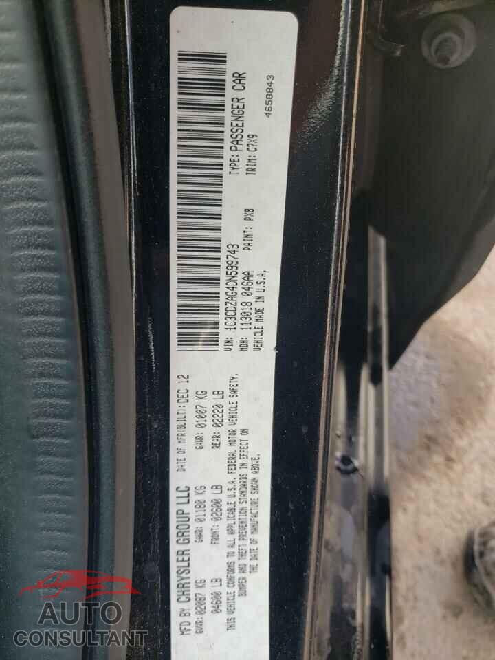 DODGE AVENGER 2013 - 1C3CDZAG4DN599743