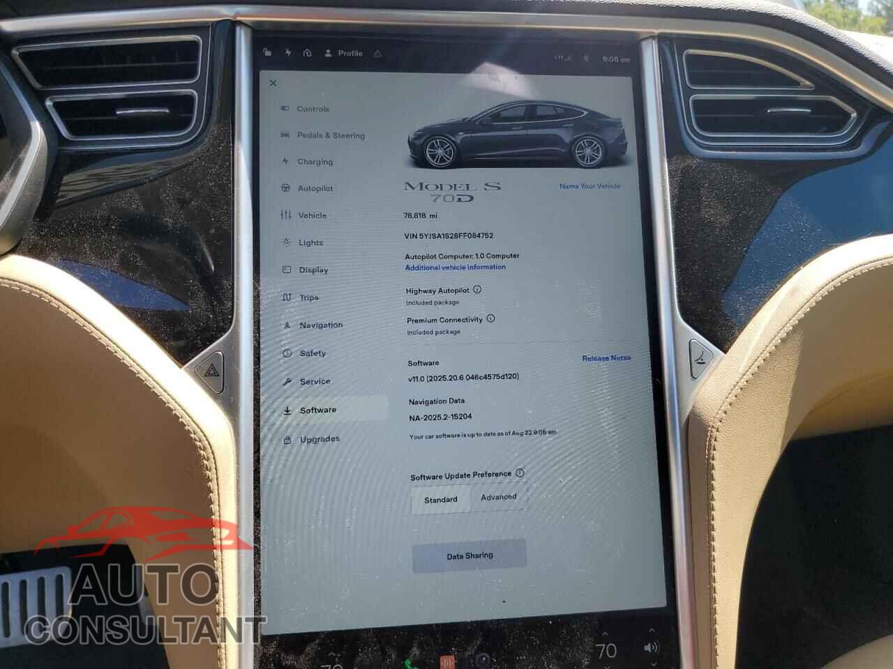 TESLA MODEL S 2015 - 5YJSA1S28FF084752