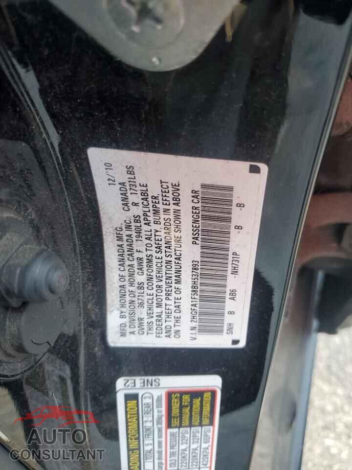 HONDA CIVIC 2011 - 2HGFA1F58BH537893