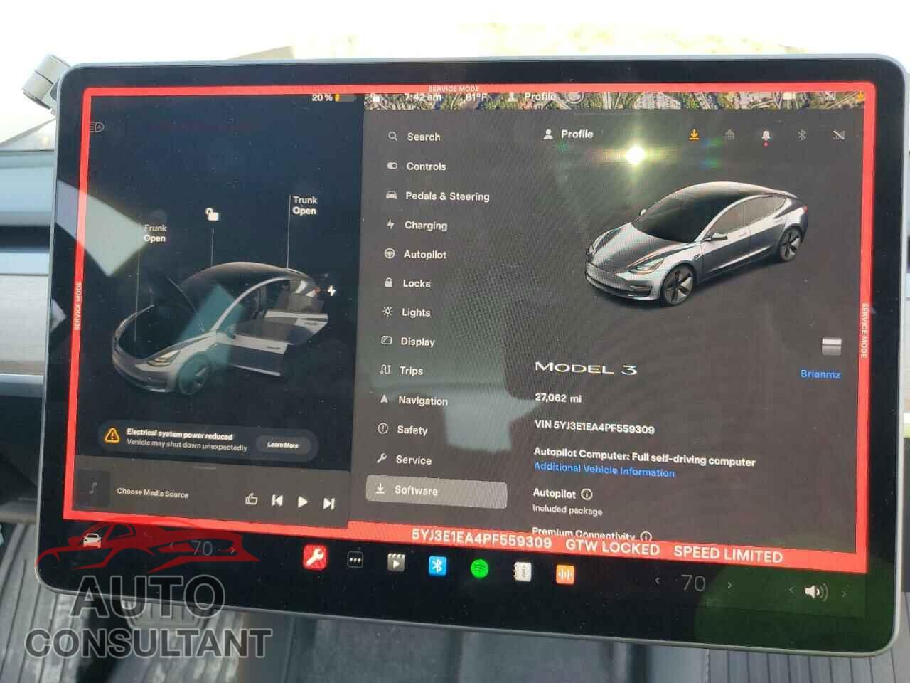 TESLA MODEL 3 2023 - 5YJ3E1EA4PF559309