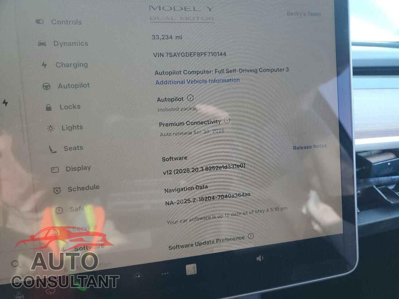 TESLA MODEL Y 2023 - 7SAYGDEF9PF710144