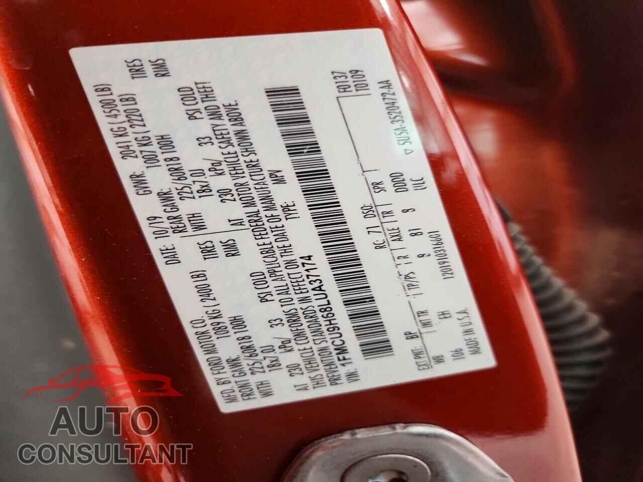FORD ESCAPE 2020 - 1FMCU9H68LUA37174
