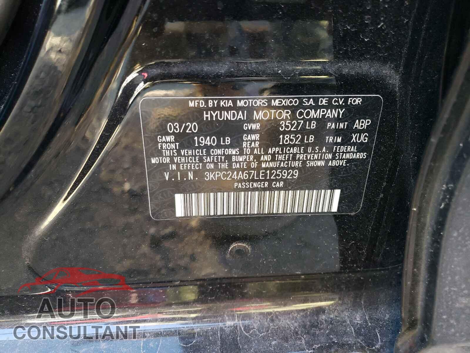 HYUNDAI ACCENT 2020 - 3KPC24A67LE125929