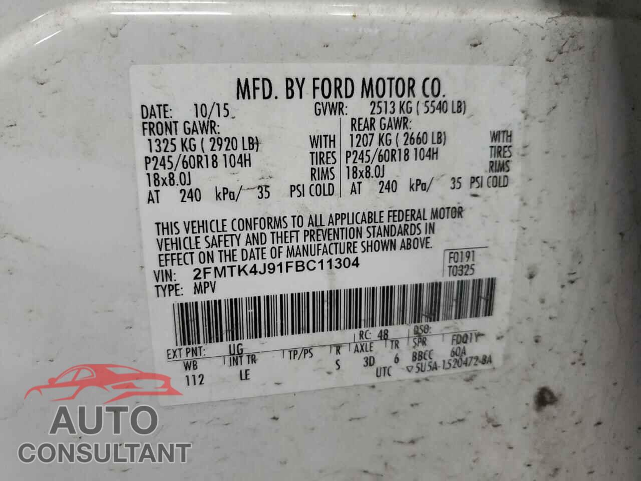 FORD EDGE 2015 - 2FMTK4J91FBC11304