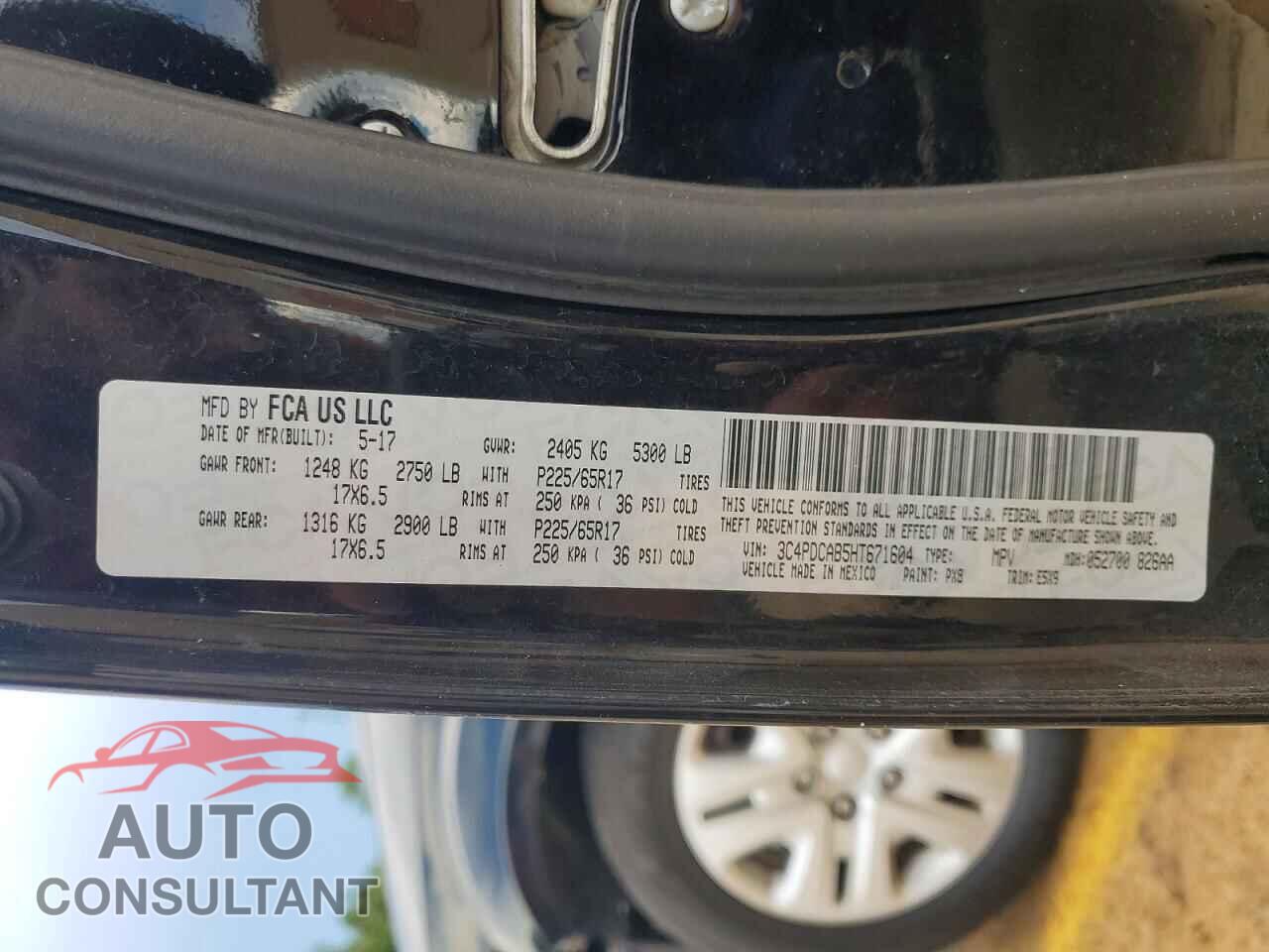 DODGE JOURNEY 2017 - 3C4PDCAB5HT671604