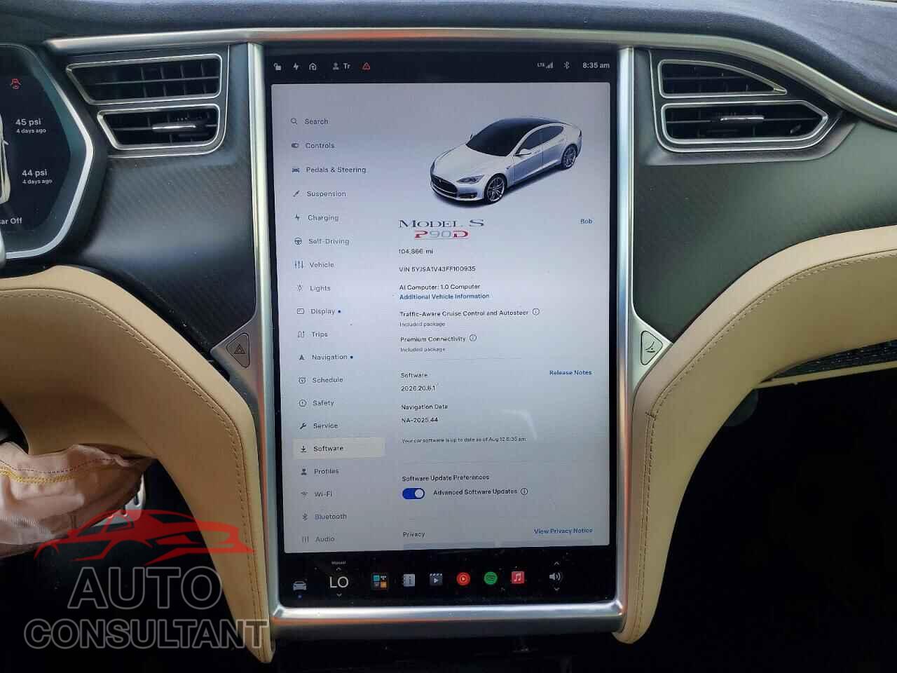 TESLA MODEL S 2015 - 5YJSA1V43FF100935