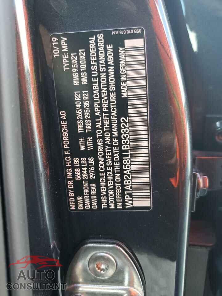 PORSCHE MACAN 2020 - WP1AB2A58LLB33322