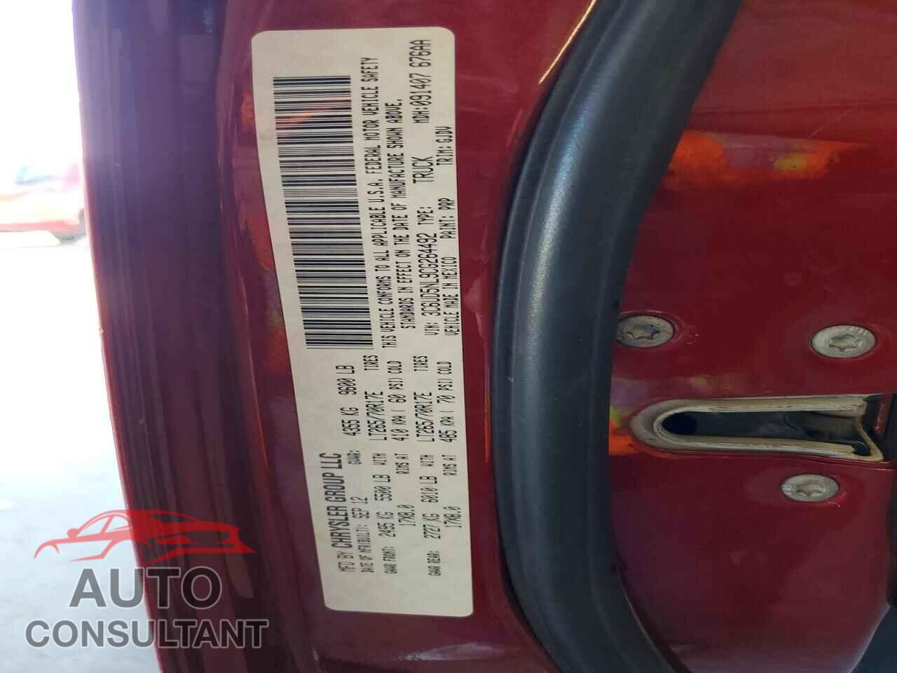 DODGE RAM 2500 2012 - 3C6UD5NL9CG264492