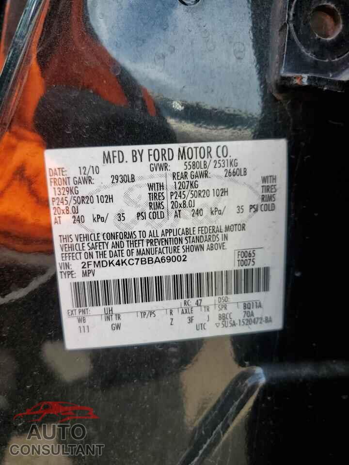 FORD EDGE 2011 - 2FMDK4KC7BBA69002