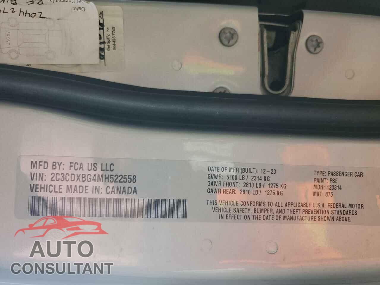 DODGE CHARGER 2021 - 2C3CDXBG4MH522558
