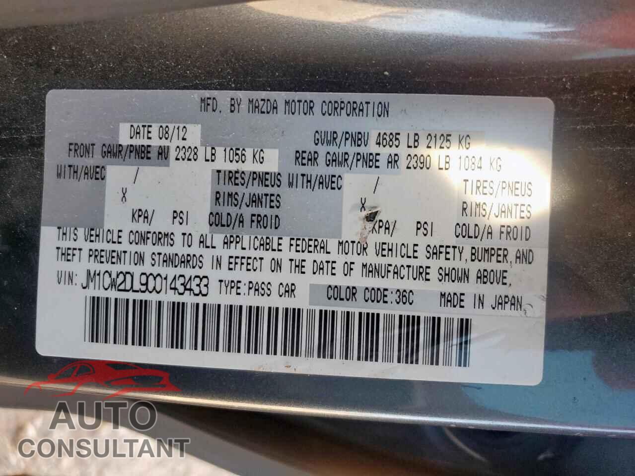 MAZDA 5 2012 - JM1CW2DL9C0143433
