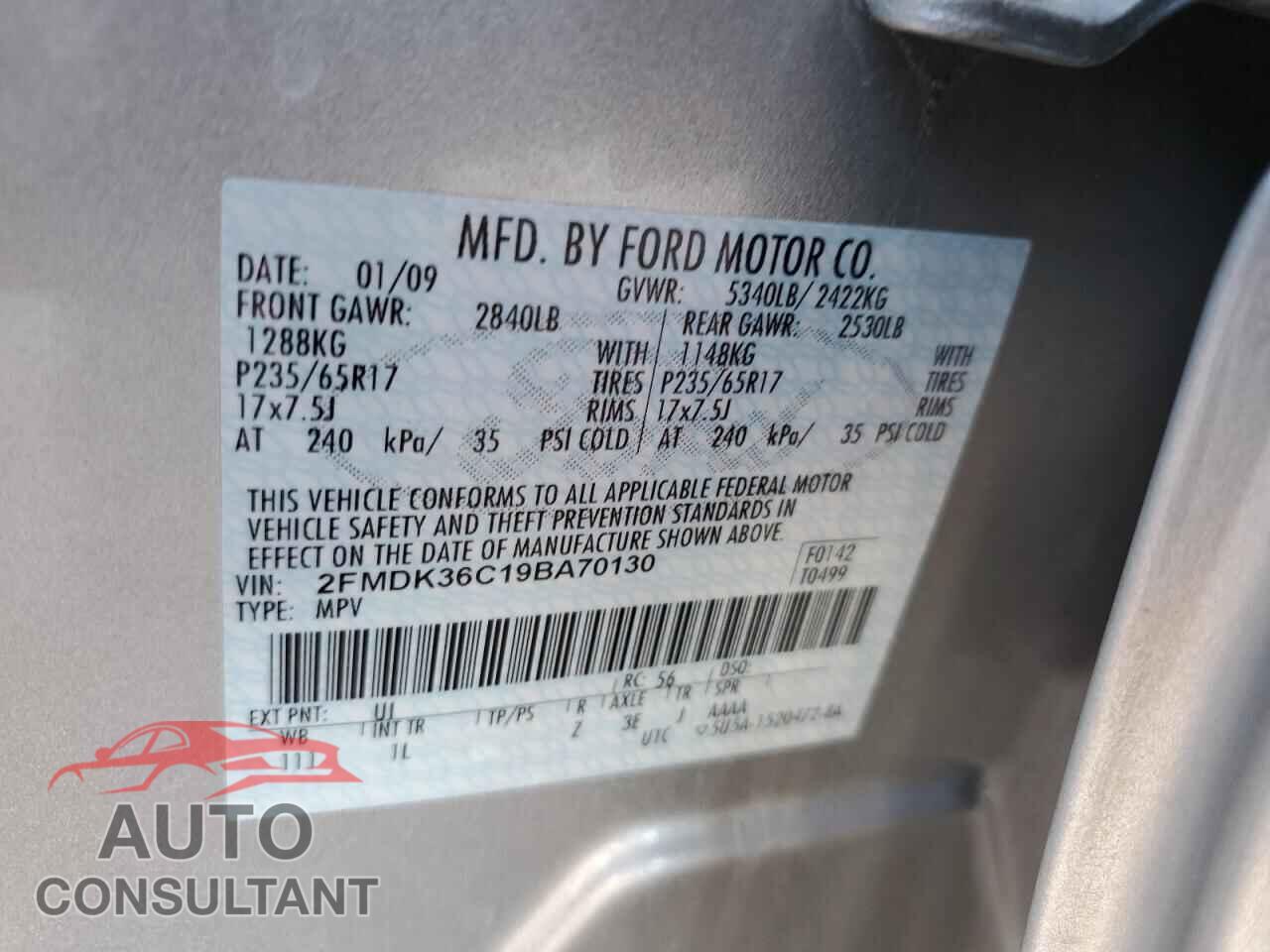 FORD EDGE 2009 - 2FMDK36C19BA70130