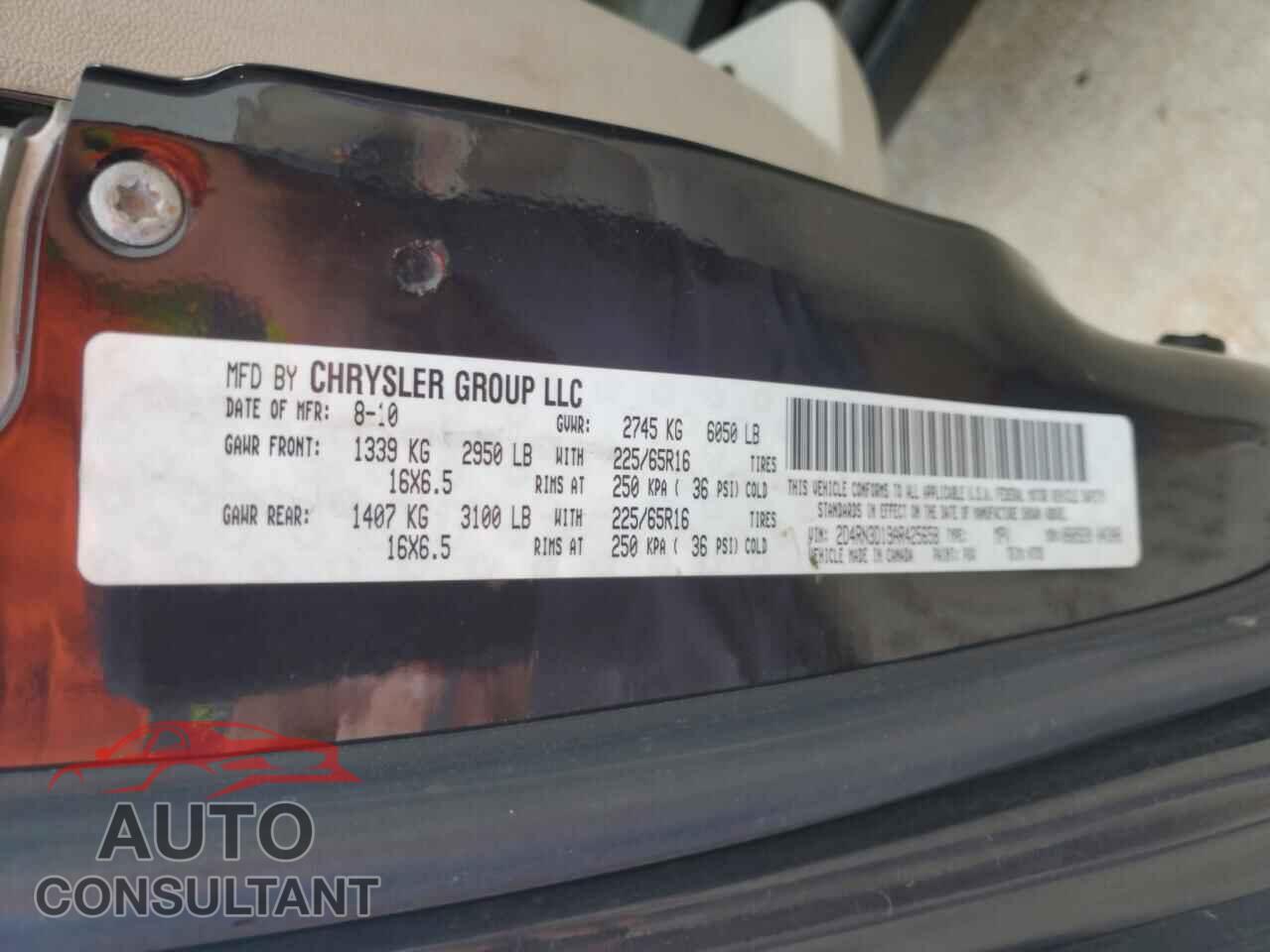 DODGE CARAVAN 2010 - 2D4RN3D19AR425658
