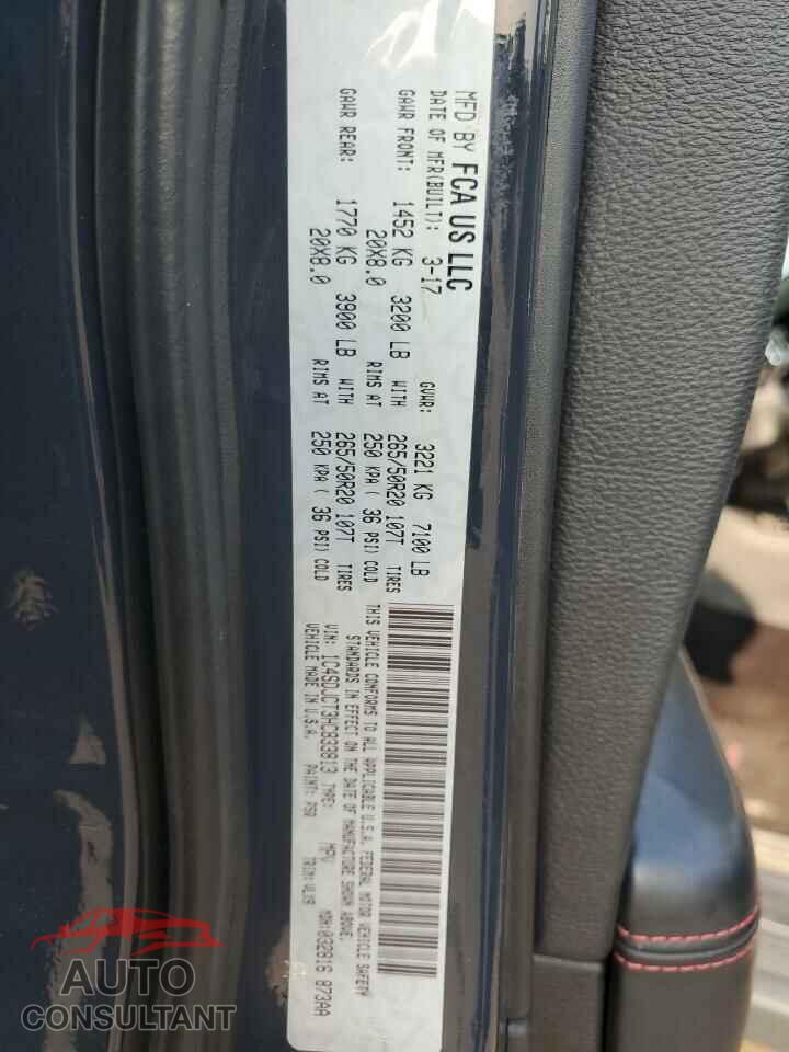 DODGE DURANGO 2017 - 1C4SDJCT3HC833813