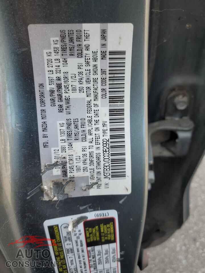 MAZDA CX-9 2012 - JM3TB3CV0C0352992