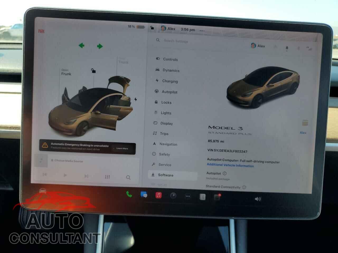TESLA MODEL 3 2020 - 5YJ3E1EA3LF803347