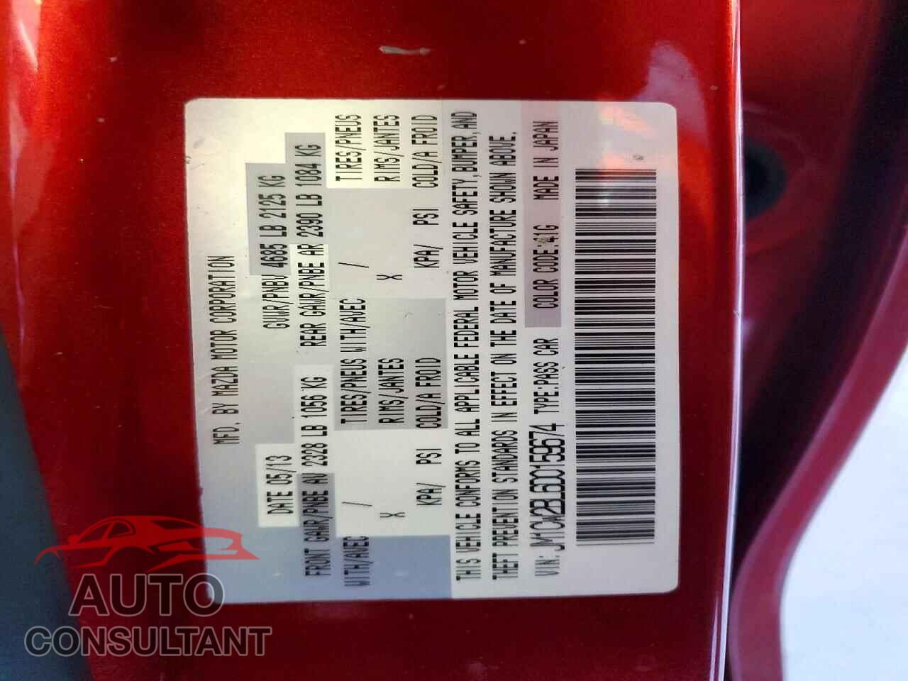 MAZDA 5 2013 - JM1CW2BL6D0159674