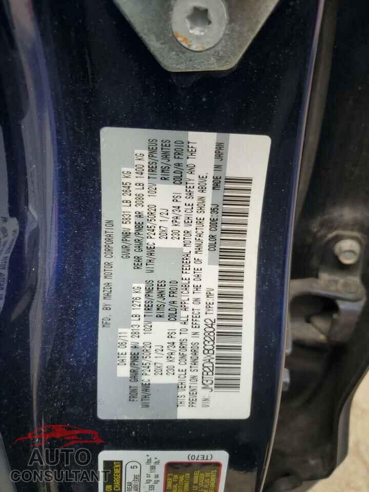 MAZDA CX-9 2011 - JM3TB2DAXB0328042