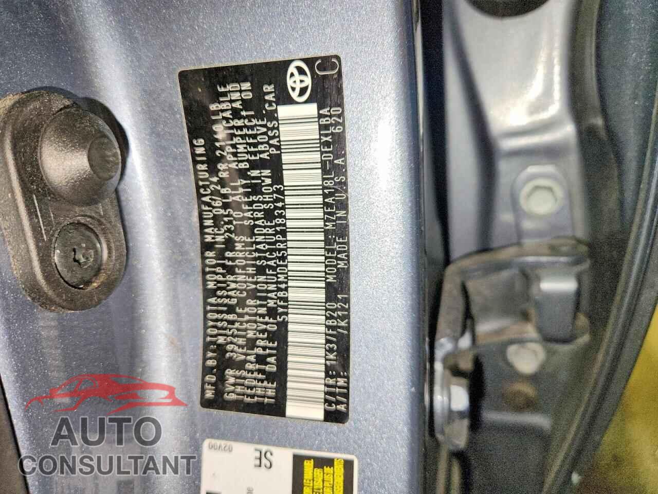 TOYOTA COROLLA 2024 - 5YFB4MDE5RP183473