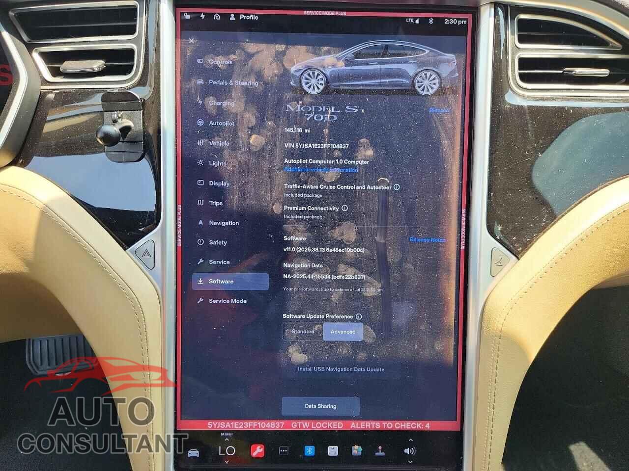 TESLA MODEL S 2015 - 5YJSA1E23FF104837