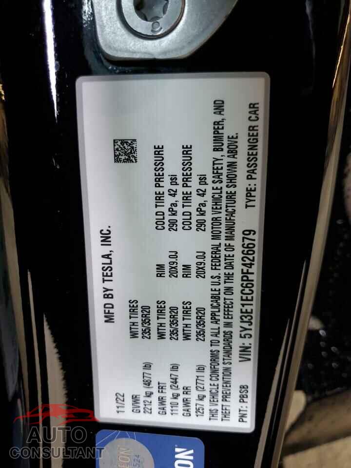 TESLA MODEL 3 2023 - 5YJ3E1EC6PF426679