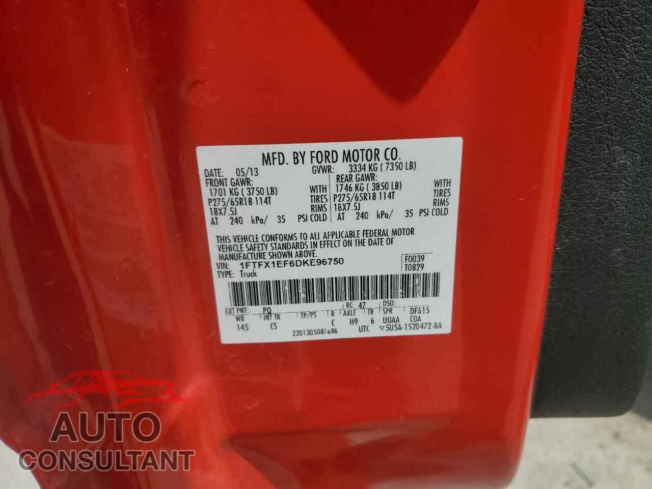 FORD F-150 2013 - 1FTFX1EF6DKE96750