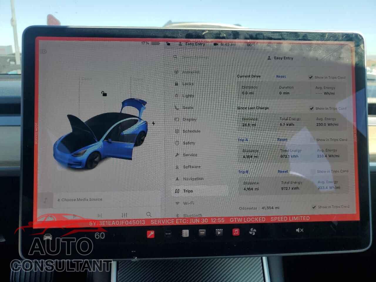 TESLA MODEL 3 2018 - 5YJ3E1EA0JF045013