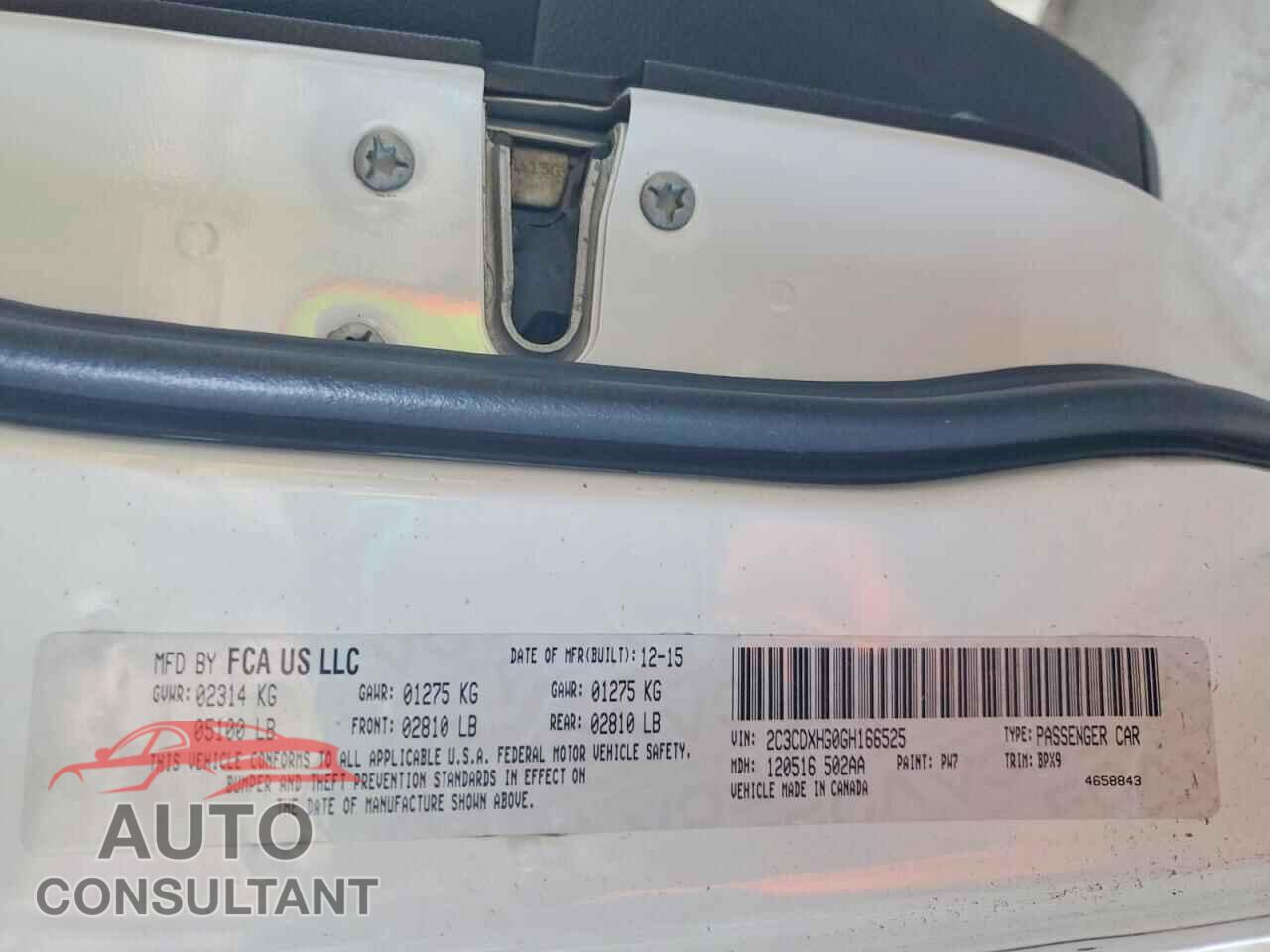 DODGE CHARGER 2016 - 2C3CDXHG0GH166525